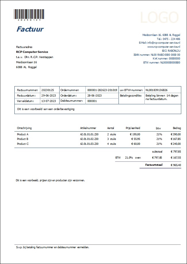 ILBS Administratie - Factuur ILBS Administratie Software