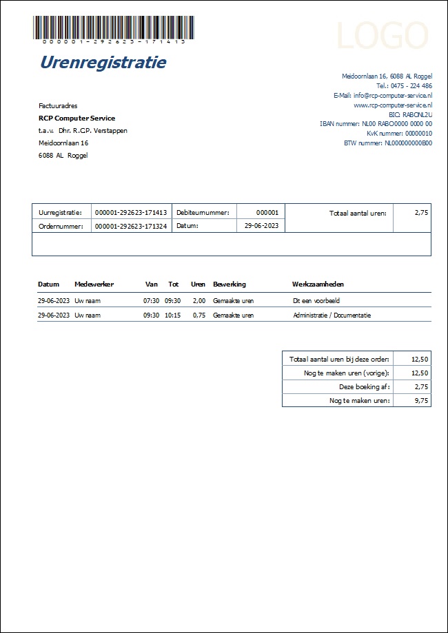 ILBS Urenregistratie - Urenregistratie ILBS Urenregistratie Software
