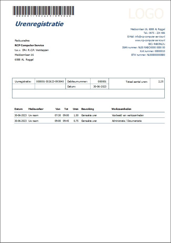 ILBS Urenregistratie Software